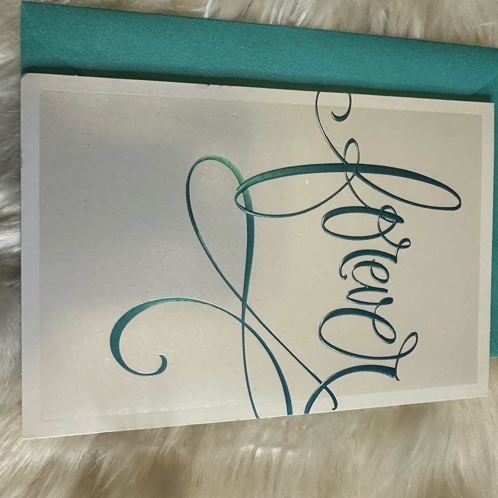🩵5/$8 Elegant Teal and White 'Forever' Card